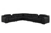 1116 DivanItalia Black Top-Grain Italian Leather 8-Piece Sectional with 4 Power Reclining Seats & Power HeadrestModel:  1116-BLACK-4PWR-8PC